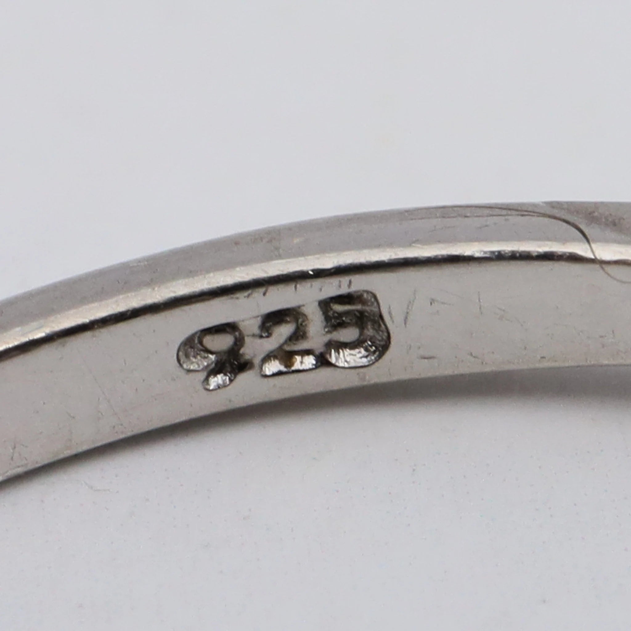 Vintage sterling, cubic zirconia & raw sapphire ring, sz 8.25